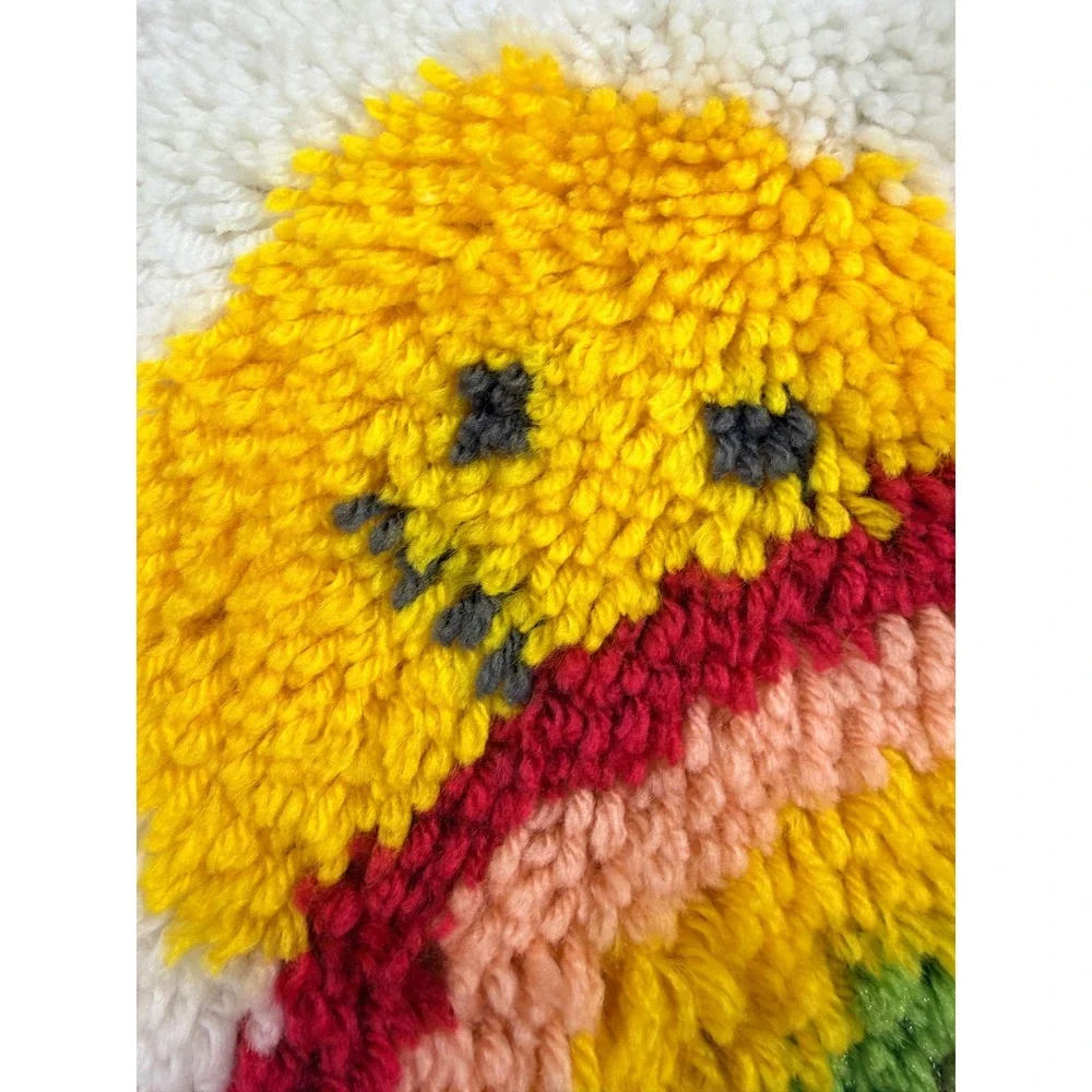 Retro Rainbow Smiling Sun Latch Hook Wall Art 12